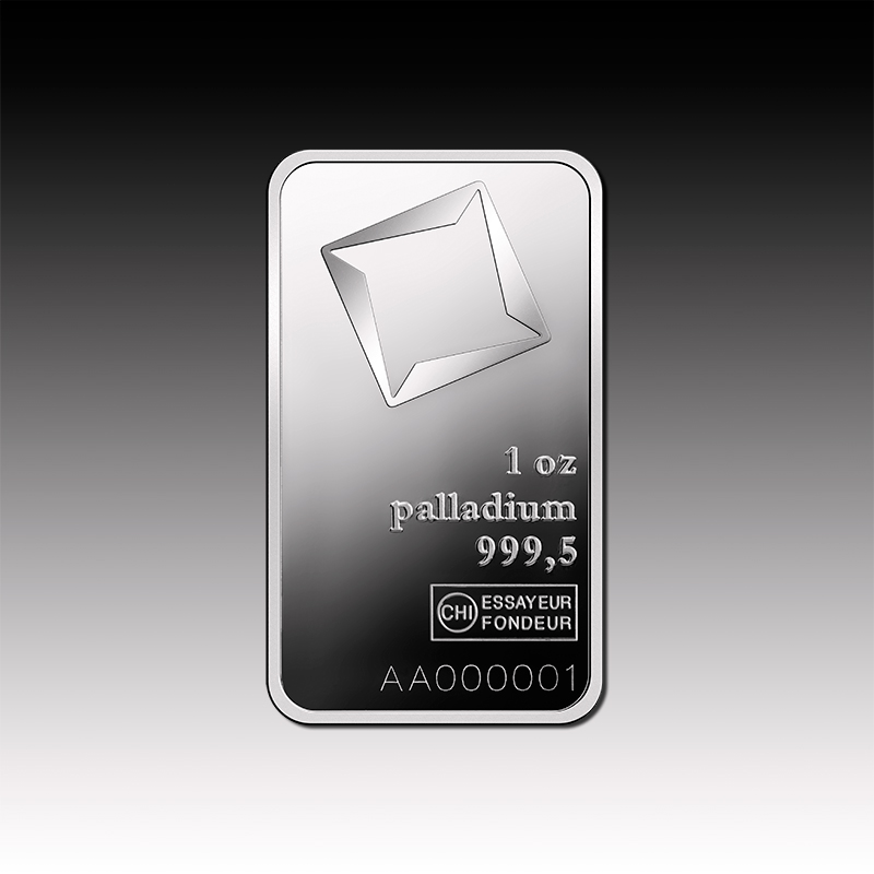 1oz Valcambi Palladium Minted bar 999.5 Palladium