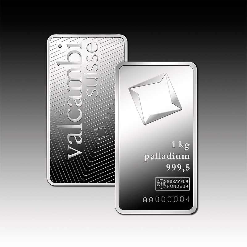 1kg Valcambi Palladium Minted bar 999.5 Palladium