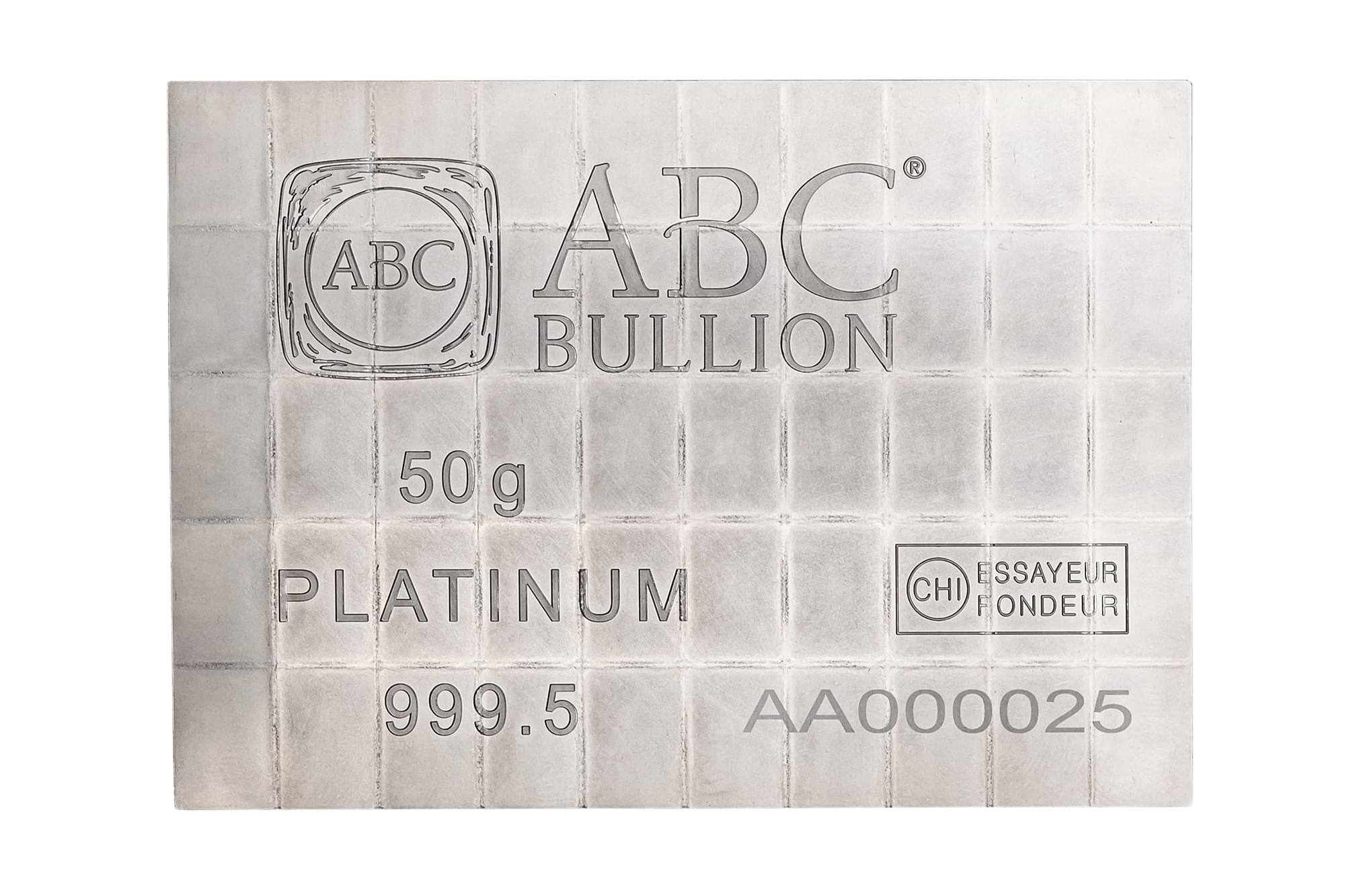 50x1g CombiBar ABC Platinum Minted  999.5 Platinum