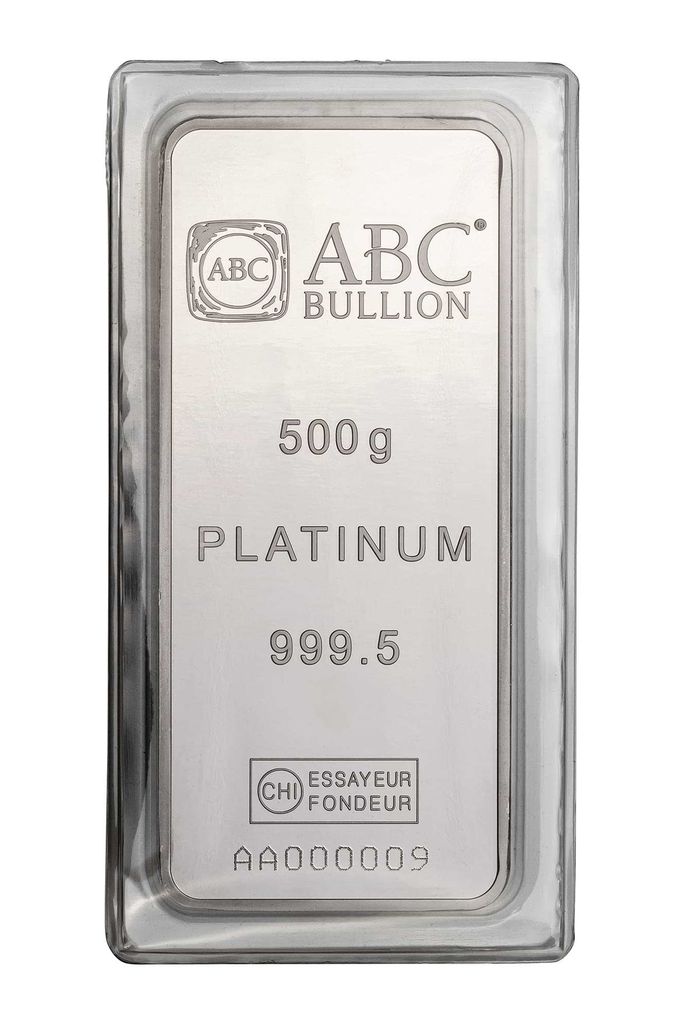 500g ABC Platinum Minted Tablet 999.5 Platinum