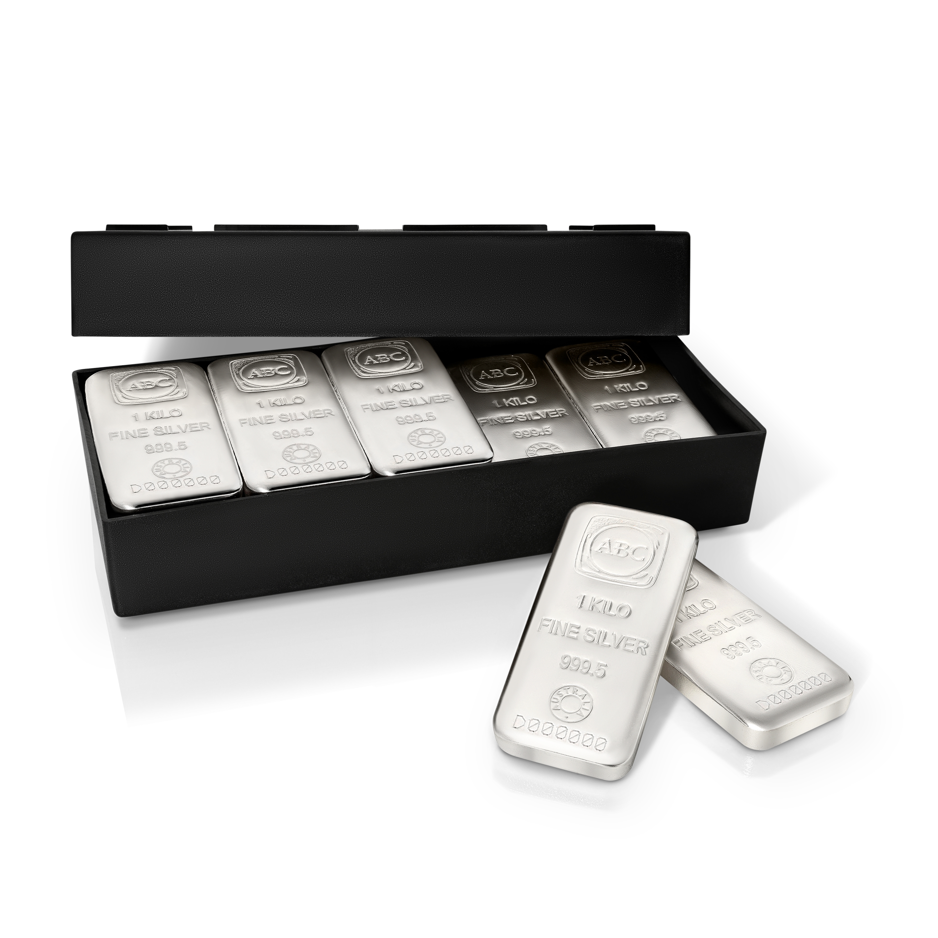 Box of 1kg ABC Silver cast bars (15kg) Silver